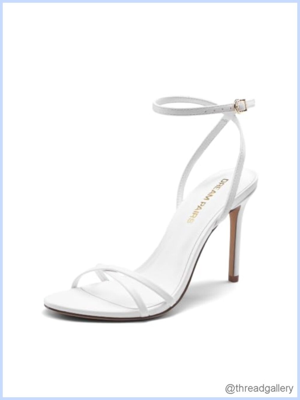 Women's Strappy Stiletto Heel Sandals Faux Leather Ankle Strap Formal
